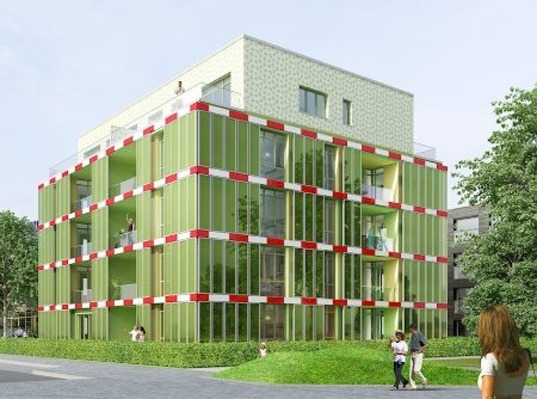 Het eerste door algen aangedreven gebouw ter wereld staat in Duitsland