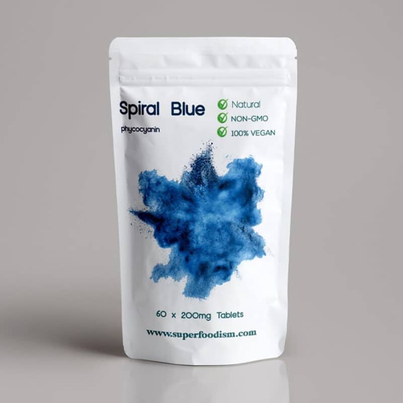 Spiral Blue – Phycocyanin - Blue Spirulina – 60 x 200MG Tablets